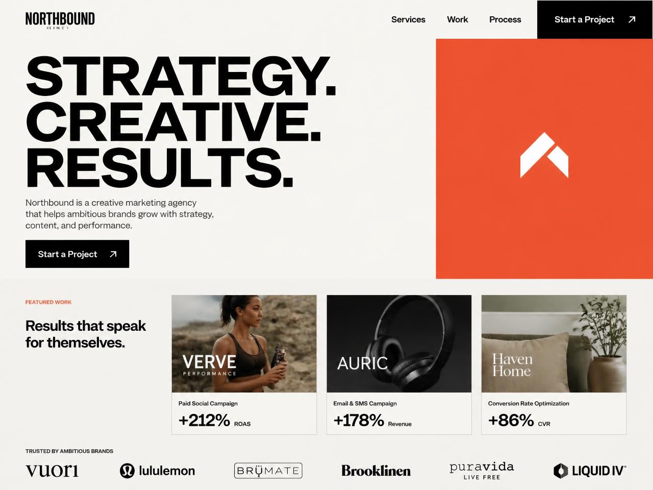 Northbound Agency — Marketing Agencies website concept design by Evaro Aveline