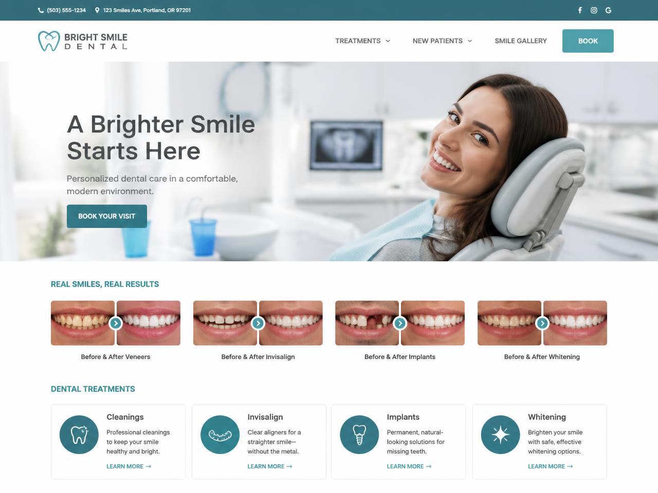 Bright Smile Dental — Dental website concept design by Evaro Aveline