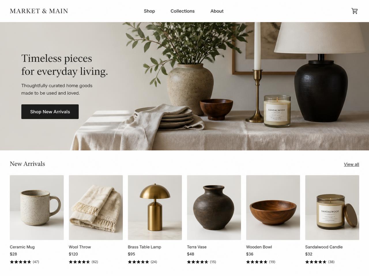 Market & Main — E Commerce website concept design by Evaro Aveline
