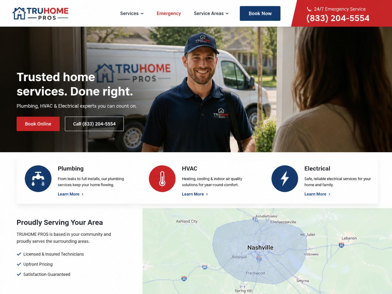 TruHome Pros — Home Services website concept design by Evaro Aveline