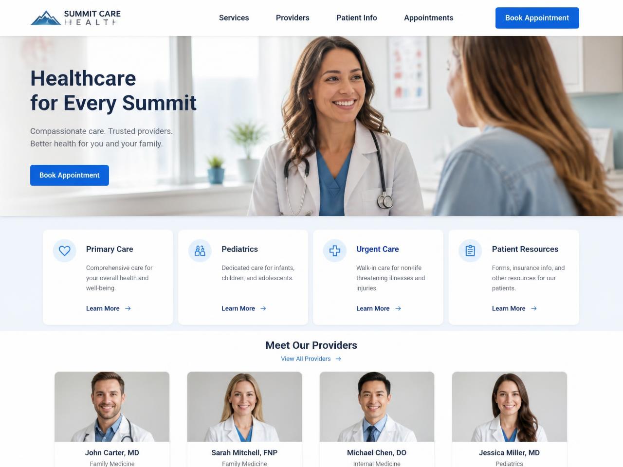 Summit Care Health — Medical & Healthcare website concept design by Evaro Aveline