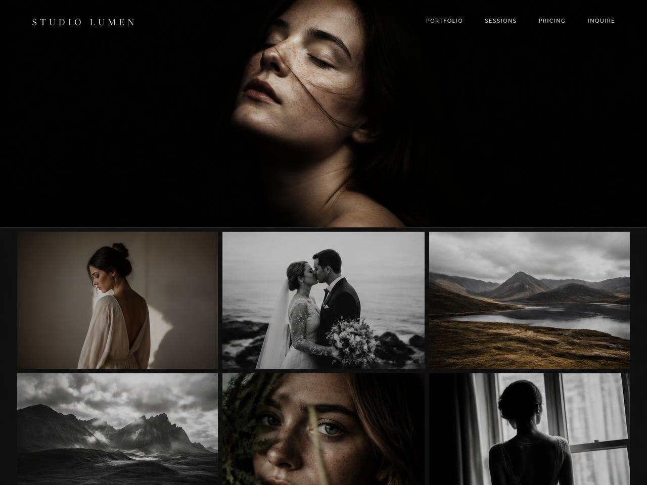 Studio Lumen — Photography website concept design by Evaro Aveline